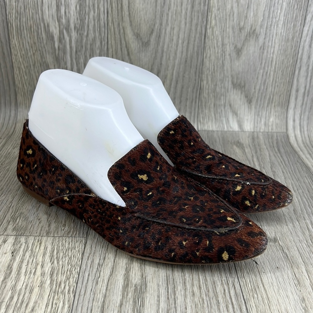 Madewell Frances Skimmer Calf Hair Loafers Leather Slip On Brown